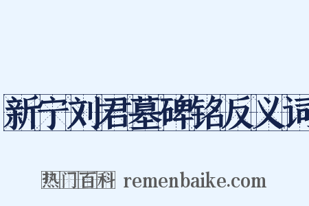 新宁刘君墓碑铭反义词是什么意思的图片